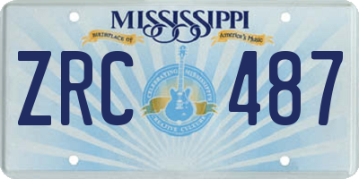 MS license plate ZRC487