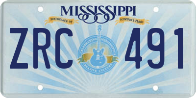 MS license plate ZRC491