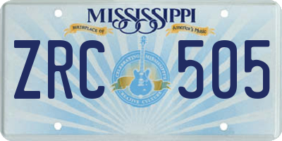 MS license plate ZRC505