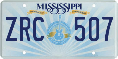 MS license plate ZRC507