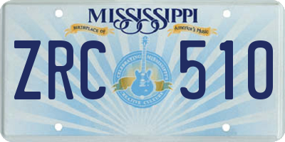 MS license plate ZRC510