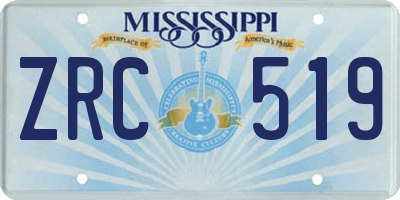 MS license plate ZRC519