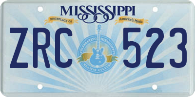 MS license plate ZRC523