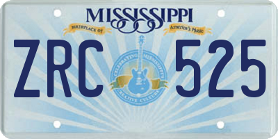 MS license plate ZRC525