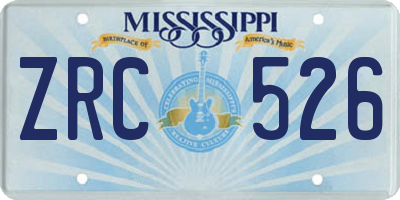 MS license plate ZRC526
