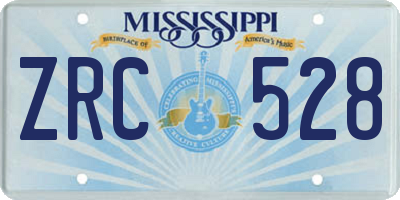 MS license plate ZRC528
