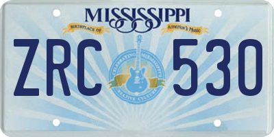 MS license plate ZRC530