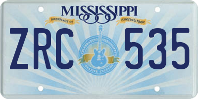 MS license plate ZRC535