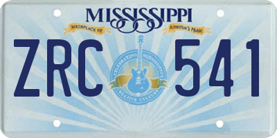 MS license plate ZRC541