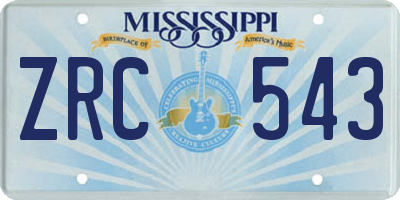 MS license plate ZRC543