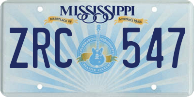 MS license plate ZRC547