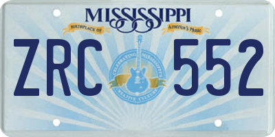 MS license plate ZRC552