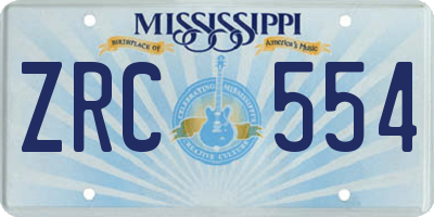 MS license plate ZRC554
