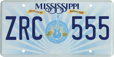 MS license plate ZRC555