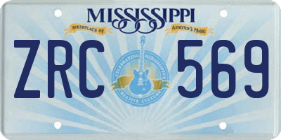 MS license plate ZRC569