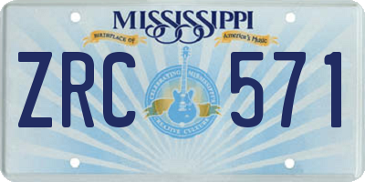 MS license plate ZRC571