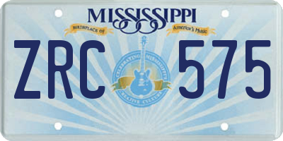 MS license plate ZRC575