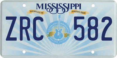 MS license plate ZRC582