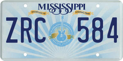 MS license plate ZRC584