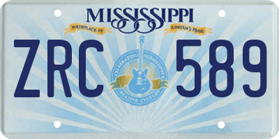MS license plate ZRC589