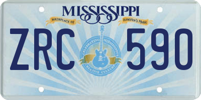 MS license plate ZRC590