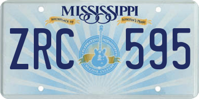 MS license plate ZRC595