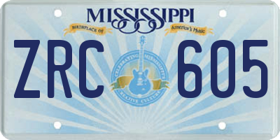 MS license plate ZRC605