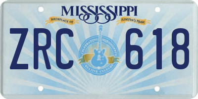 MS license plate ZRC618