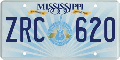 MS license plate ZRC620
