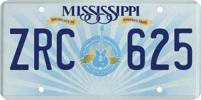 MS license plate ZRC625
