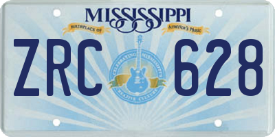 MS license plate ZRC628