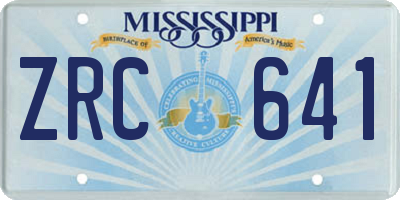 MS license plate ZRC641