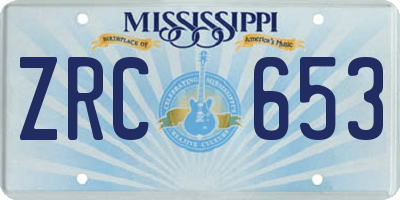 MS license plate ZRC653