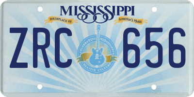 MS license plate ZRC656