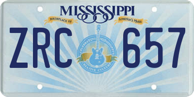 MS license plate ZRC657