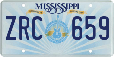MS license plate ZRC659