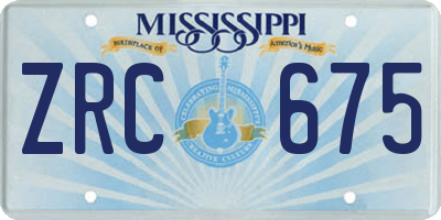 MS license plate ZRC675