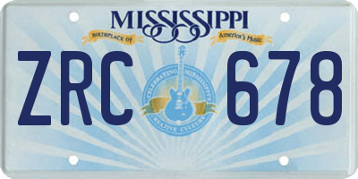 MS license plate ZRC678