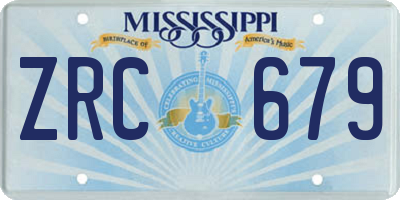 MS license plate ZRC679