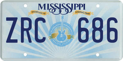 MS license plate ZRC686
