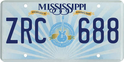 MS license plate ZRC688