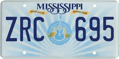 MS license plate ZRC695