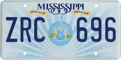 MS license plate ZRC696