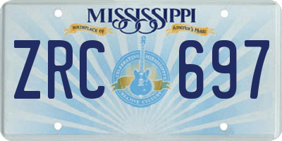 MS license plate ZRC697