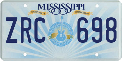 MS license plate ZRC698