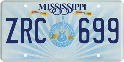 MS license plate ZRC699