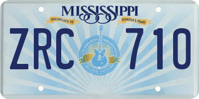 MS license plate ZRC710