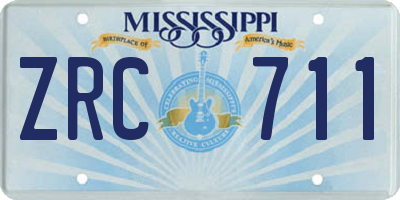 MS license plate ZRC711