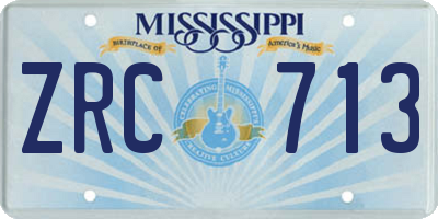 MS license plate ZRC713