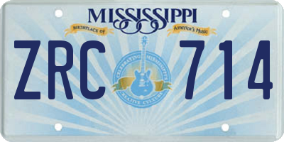MS license plate ZRC714